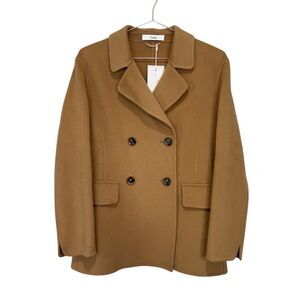NEW VAKA Wool Cashmere Overcoat Camel Size 8